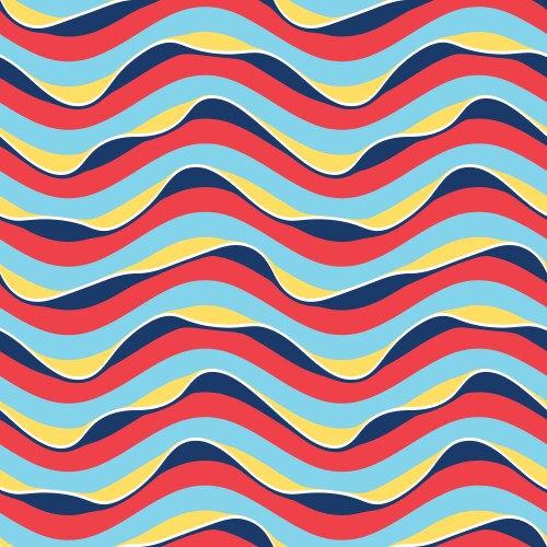 Retro abstract triangles with wavy lines seamless Vector Image