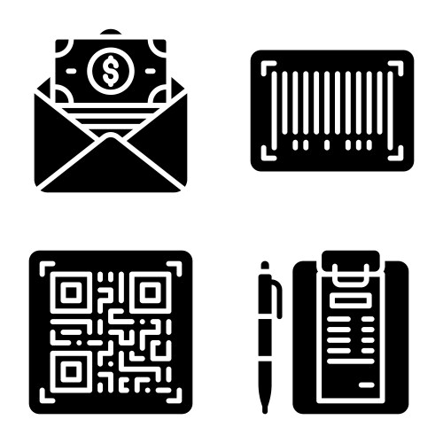Barcode and qr code icon payment related vector image