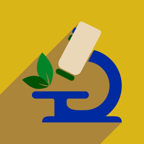 Flat web icon with long shadow microscope vector image