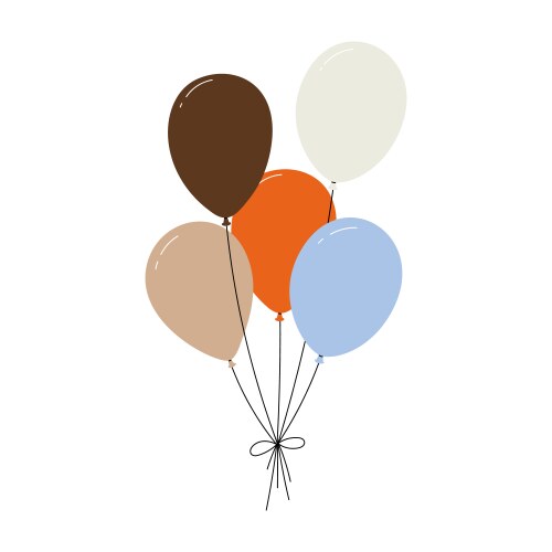Bundle of colorful balloons with strings floating vektorbild