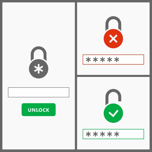 Password web interface design vector image