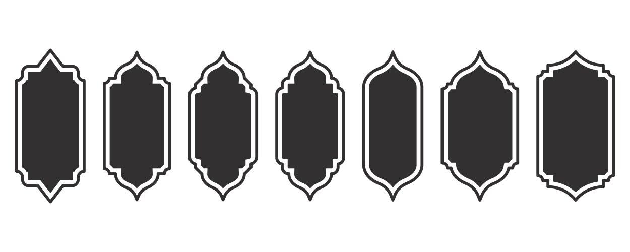 Ramadan arch windows arabian window shape Vector Image