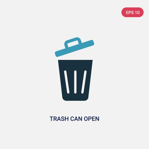Two color trash can open icon from tools vector image