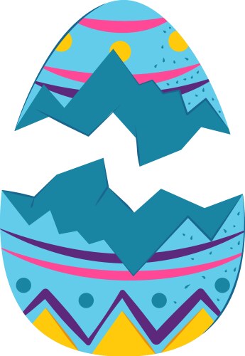 broken easter egg vector