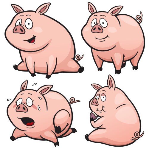 Cute pink pig Royalty Free Vector Image - VectorStock