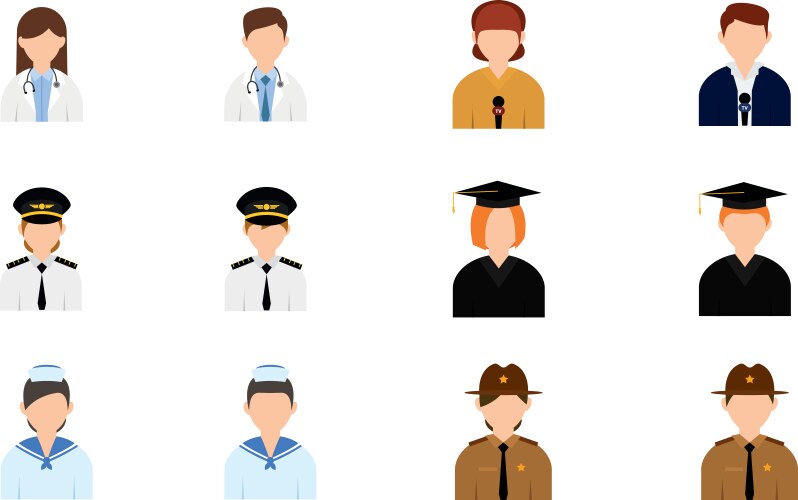 Set of abstract characters with different vector image