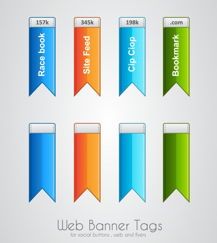 Web banner tag to use for social buttons vector image