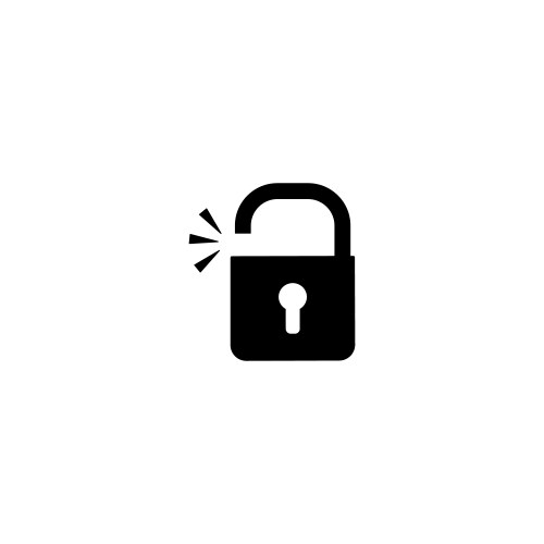 An open lock padlock a symbol broken web vector image