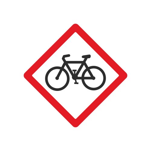 red bicycle road sign vector image