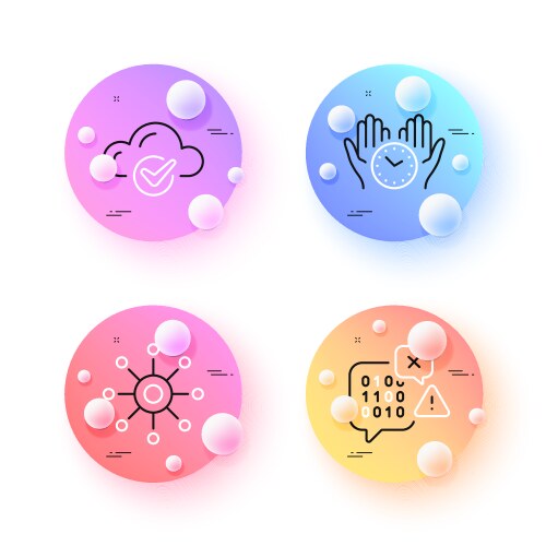 Cloud computing safe time and binary code minimal vector image