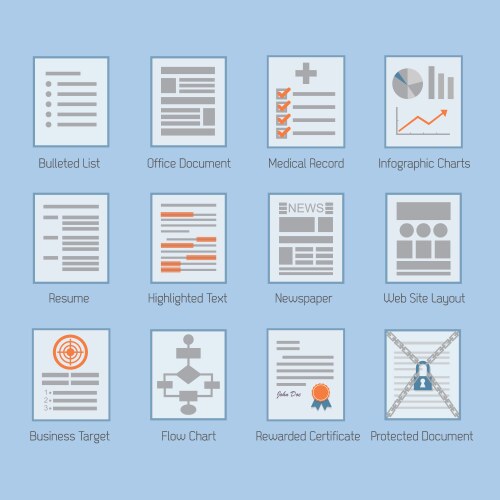 Abstract conceptual web and paper document set vector image