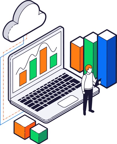 Big data 2x2 design concept Royalty Free Vector Image