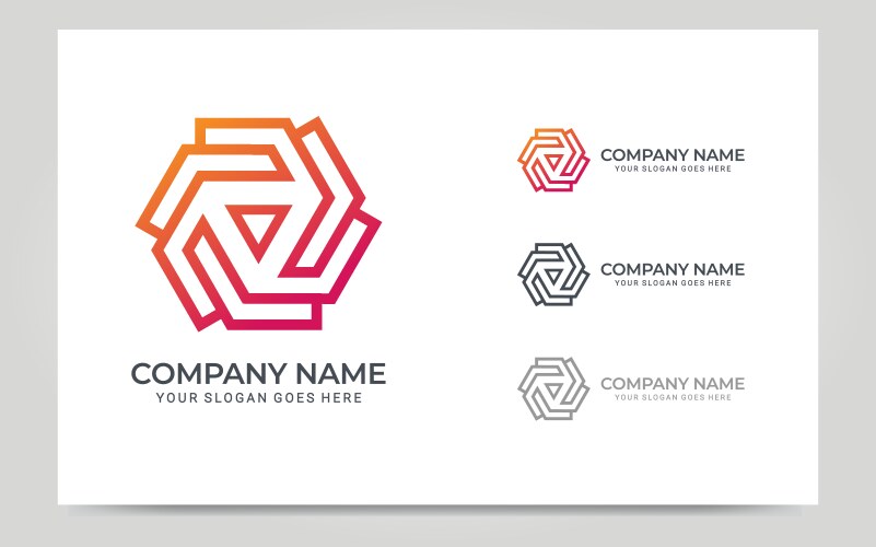 modern geometric abstract logo design editable vector image