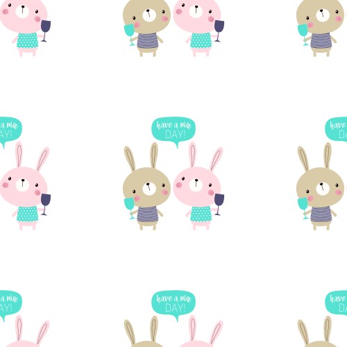 Cute bunny rabbit Royalty Free Vector Image - VectorStock