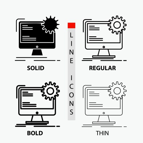 Internet layout page site static icon in thin vector image