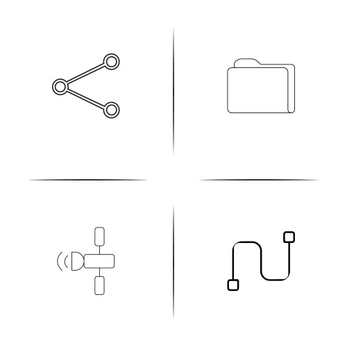 Network and database simple linear icons set vektorbild