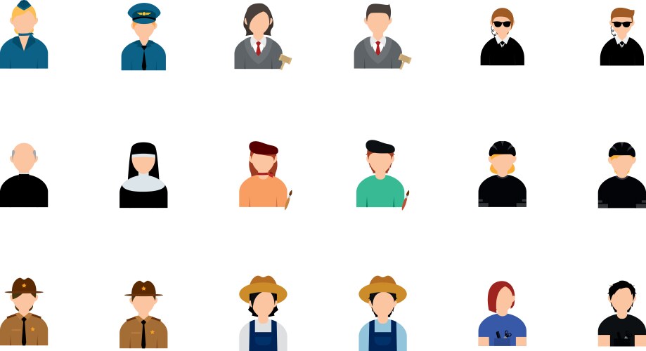 Set of abstract characters with different vector image
