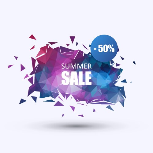 summer sale banner geometric background vector image