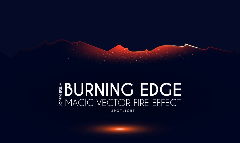 Burining ragged edge shining design fire vector image