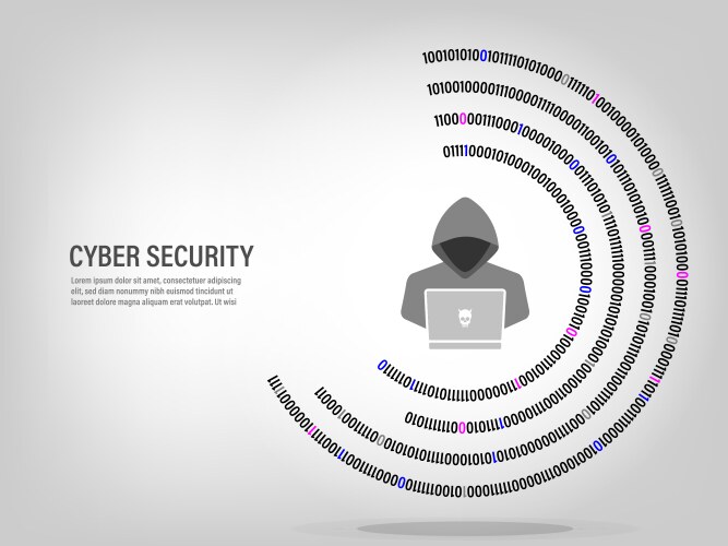 Internet hacker on digital binary code background vektorbild