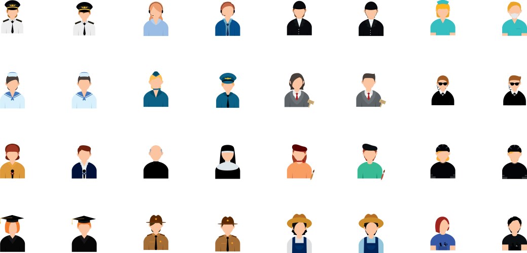 Set of abstract characters with different vector image