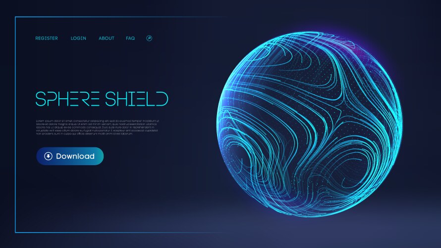 Sphere shield protect in abstract style virus vector image