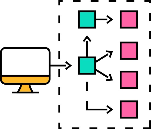 Serverless architecture software icon color vector image