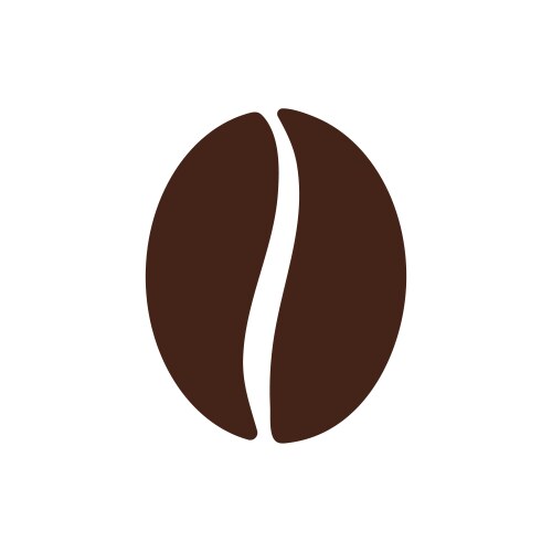 Single solid coffee bean icon Royalty Free Vector Image