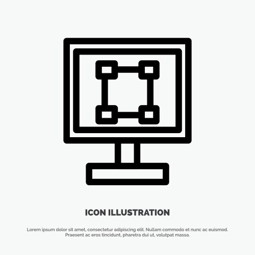 Crop graphics design program application line icon vector image