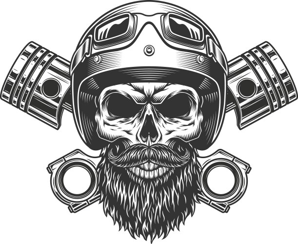 Motorcycle Skull Rider Vector Image