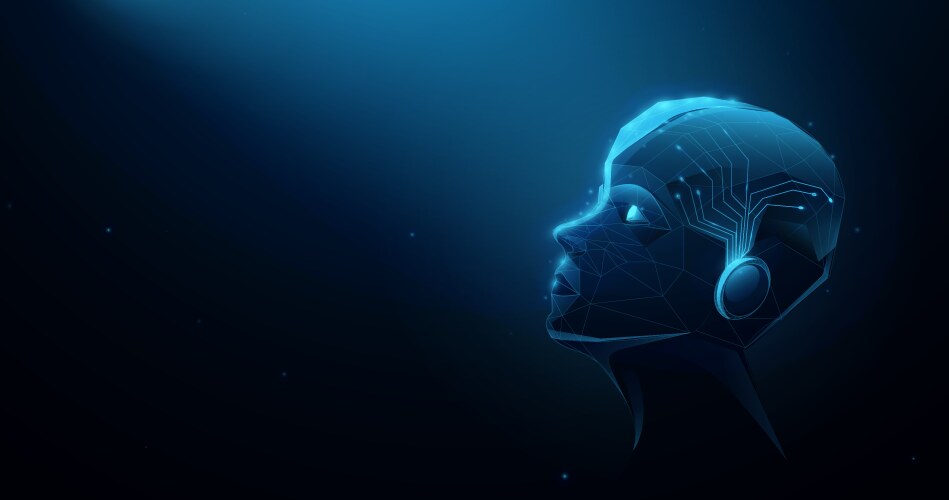 Artificial intelligence ai human head Royalty Free Vector