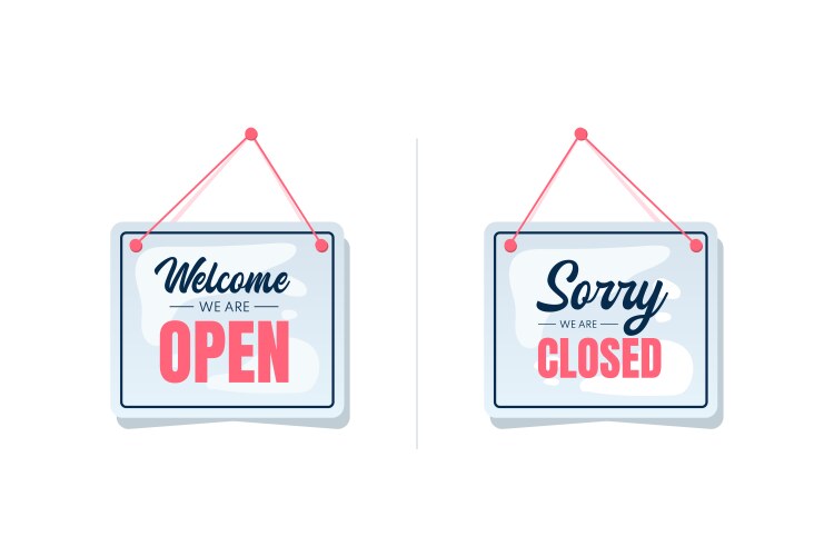 open and close signboards vector image