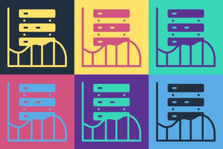 Pop art server data web hosting icon isolated vector image