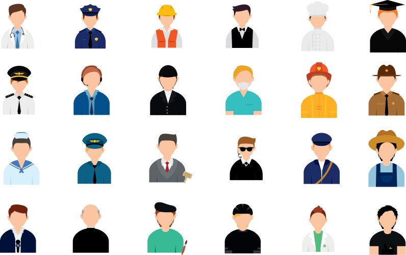 Set of abstract characters with different vector image