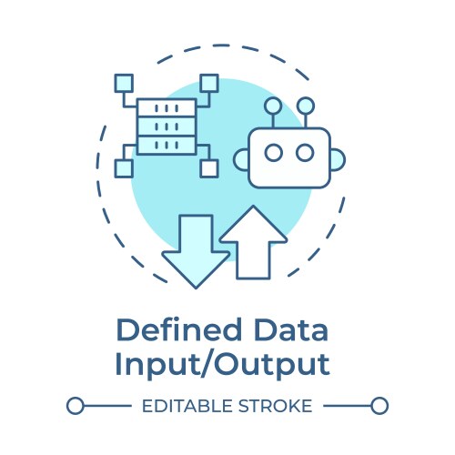 Defined data input and output soft blue concept vector image