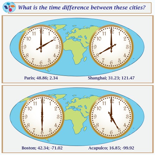 Logical task what is the time difference between vector image