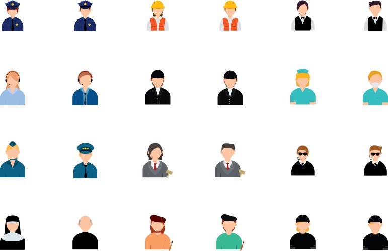 Set of abstract characters with different vector image