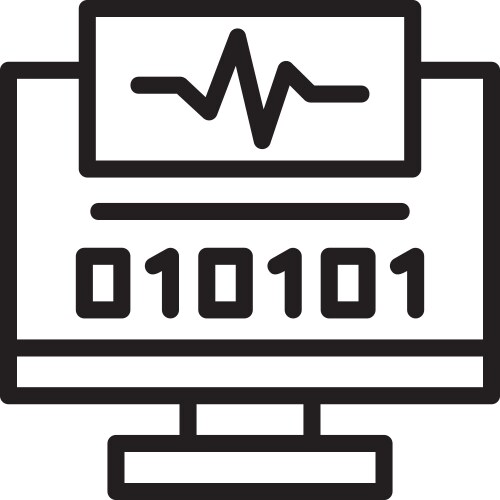 Byte pulse linear style icon design vector image