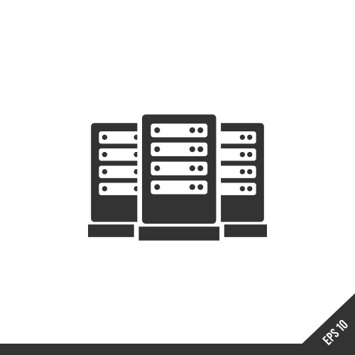 Database server and cloud service line icons vector image