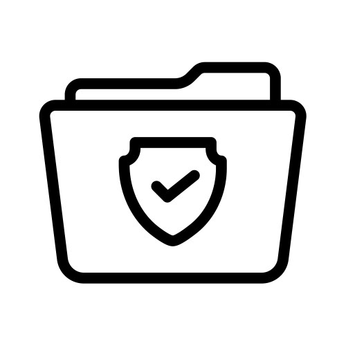 Folder secure shield encryption single isolated vector image