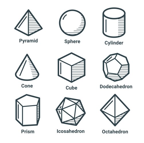 line isometric shapes vector image