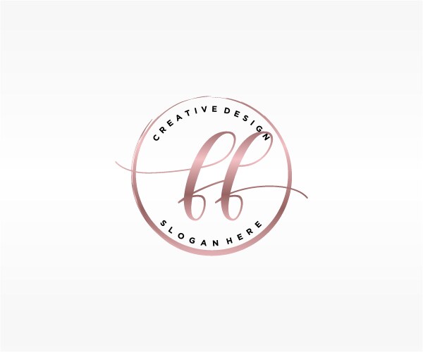 Ff initial handwriting logo design – Royalty-Free Vector | VectorStock