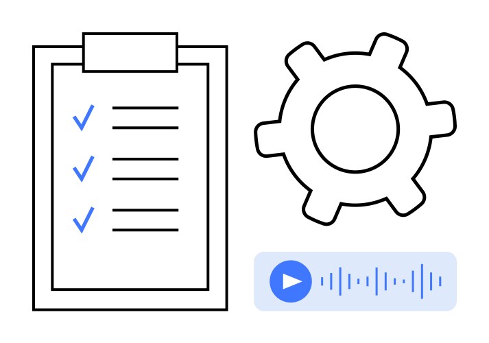 Task checklist with gear for automation and audio vector image
