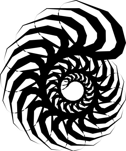 Geometric circular spiral abstract angular edgy vector image
