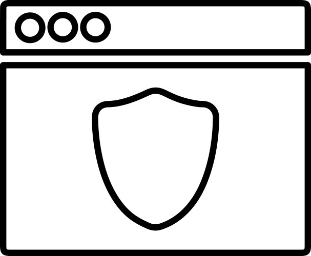 Shield website secure line icon outline vector image