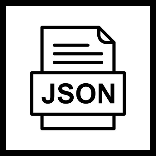 Json file document icon vector image