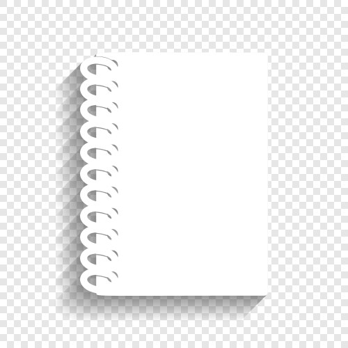 Notebook simple sign white icon with soft vector image