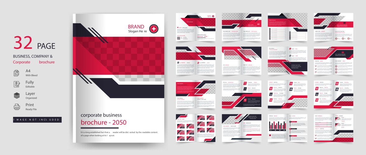 32 page corporate business company brochure vector