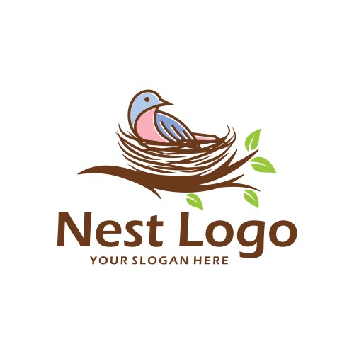 bird nest logo design template vector image