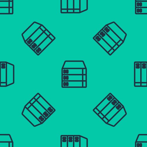 Blue line server data web hosting icon isolated vector image